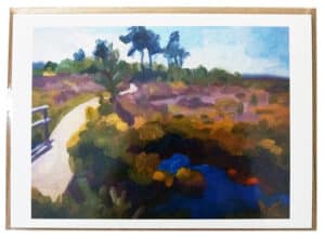 landscape greeting card of Thursley common in Surrey