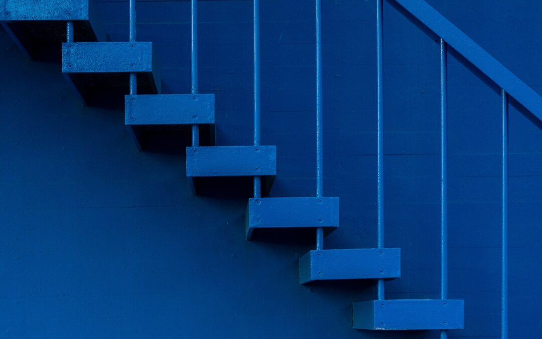 Dark Night of the Soul stages - image of blue stairs against a blue wall.