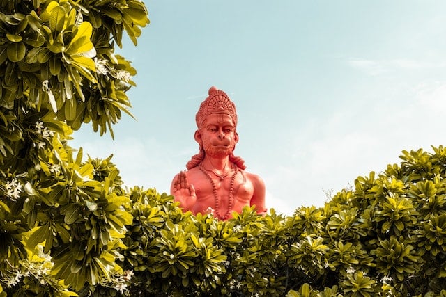 A statue of the Hindu monkey god, Hanuman