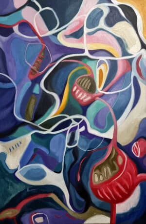 'Connections No3' - Sophia Persephone - Colorful Abstract Painting - 90x60cm