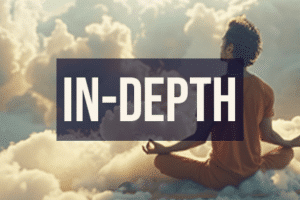 Spiritual awakening coaching: Man meditating on a cloud.