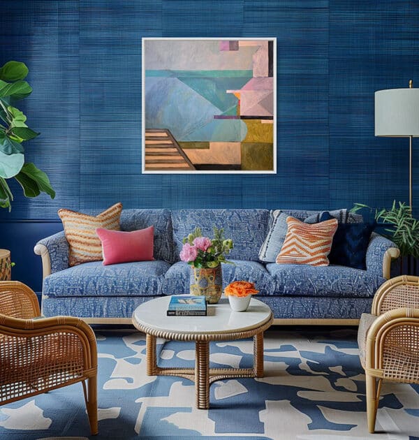 'Ocean View' - Sophia Persephone - Abstract Seascape Painting - 100 x 100cm - Image 4
