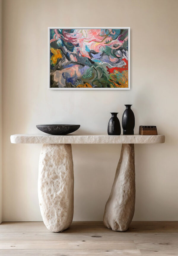 'The Screeching Pink Monkeys' - Sophia Persephone - Abstract Painting - 60cm x 80cm - Image 3