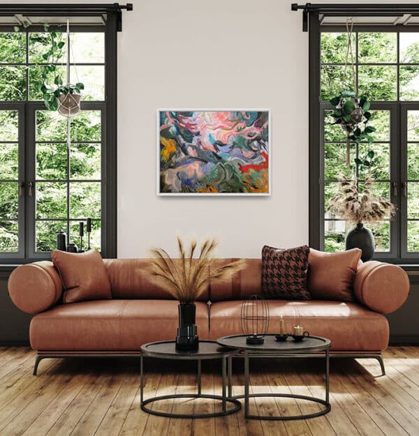 'The Screeching Pink Monkeys' - Sophia Persephone - Abstract Painting - 60cm x 80cm - Image 6