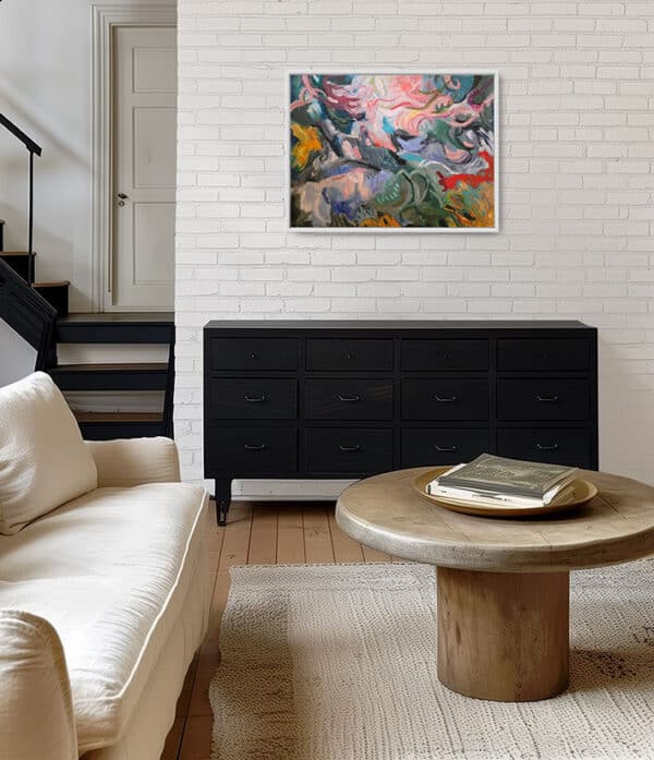 'The Screeching Pink Monkeys' - Sophia Persephone - Abstract Painting - 60cm x 80cm - Image 7